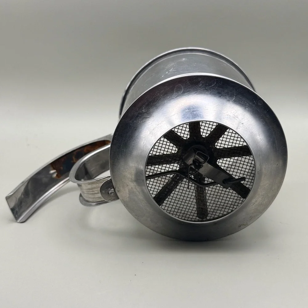 Vintage Stainless Steel Flour Sifter Squeeze Handle Manual Kitchen Baking Tool